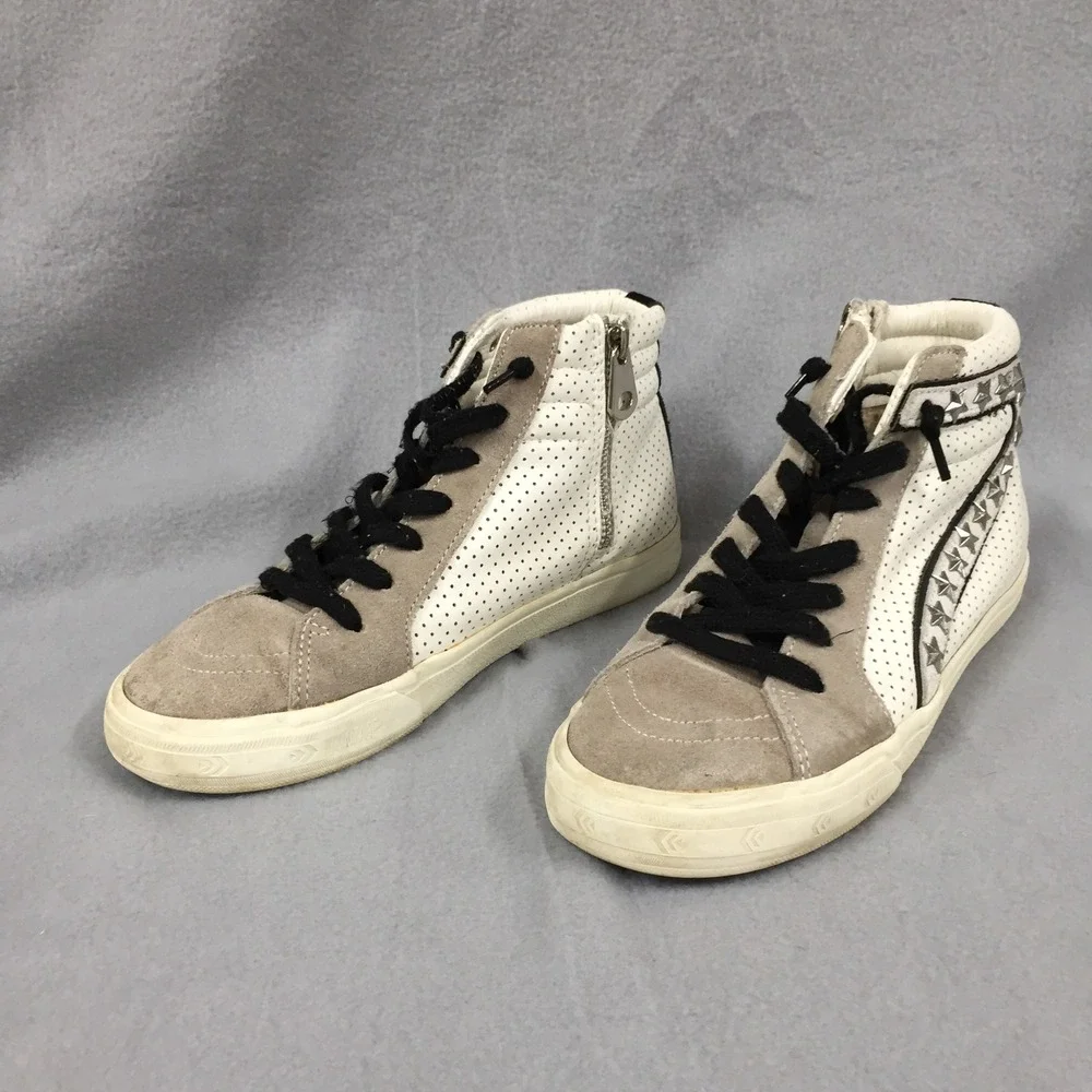 Vintage Havana‎ Gadol High-8 Star Studded High Top Sneakers White Grey Size 8